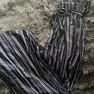 Indigo Rising Navy Blue White Stripe Palazzo Pant